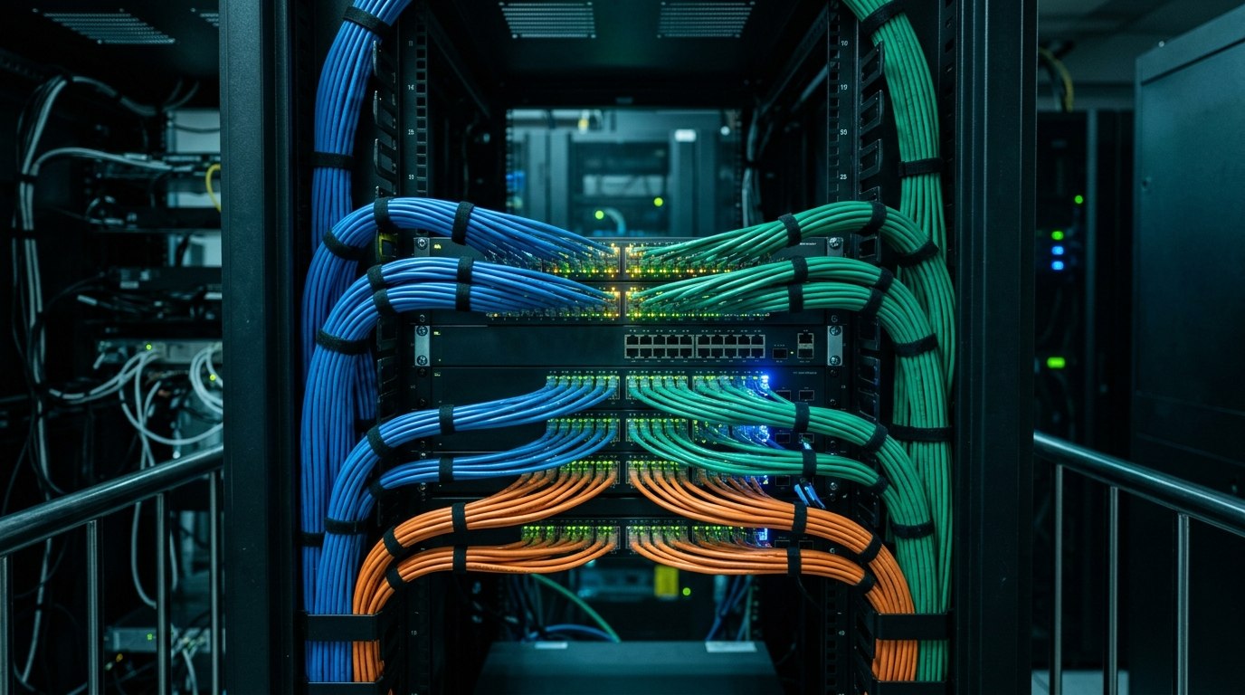 Serverové racky s aktivními prvky sítě